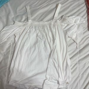 WHITE FREE PEOPLE OFF THE SHOULDER SHIRT